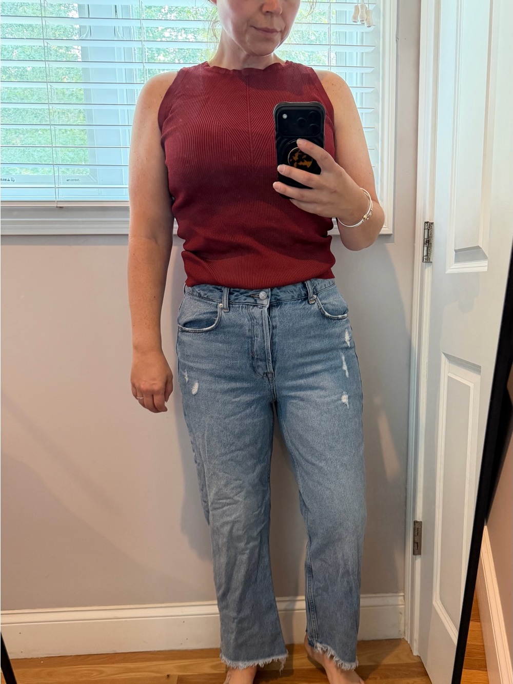 Zara Straight Leg Jeans in Light Blue